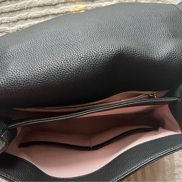 🍉Coccinelle Pebbled Leather Black Bag Shoulder Crossbody Italy - Picture 6 of 7